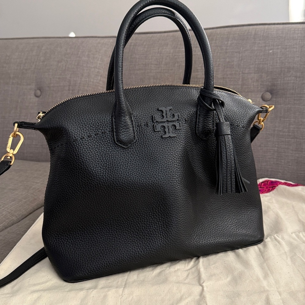 Tory Burch Black Leather satchel handbag - Picture 2 of 13